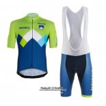 2020 Maillot Ciclismo Slovenie Vert Bleu Manches Courtes et Cuissard