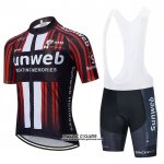 2020 Maillot Ciclismo Sunweb Noir Rouge Manches Courtes et Cuissard