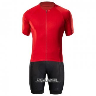 2020 Maillot Cyclisme Bontrage Rouge Manches Courtes et Cuissard