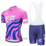 2020 Maillot Cyclisme EF Education First-drapac Rose Bleu Manches Courtes et Cuissard