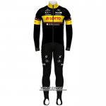 2020 Maillot Cyclisme Lotto-kern Hausnoir Jaune Manches Longues et Cuissard