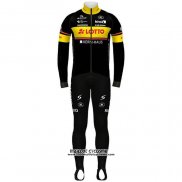 2020 Maillot Cyclisme Lotto-kern Hausnoir Jaune Manches Longues et Cuissard