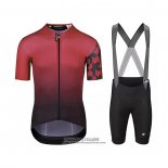 2021 Maillot Cyclisme Assos Profond Rouge Manches Courtes et Cuissard