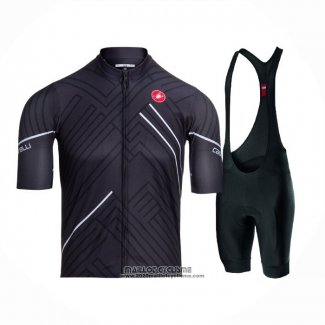 2021 Maillot Cyclisme Castelli Noir Blanc Manches Courtes et Cuissard