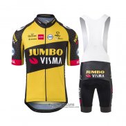 2021 Maillot Cyclisme Jumbo Visma Jaune Manches Courtes et Cuissard