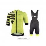 2021 Maillot Cyclisme Nalini Jaune Noir Manches Courtes et Cuissard