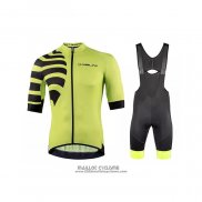 2021 Maillot Cyclisme Nalini Jaune Noir Manches Courtes et Cuissard