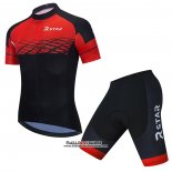 2021 Maillot Cyclisme R Star Noir Rouge Manches Courtes et Cuissard