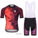 2021 Maillot Cyclisme Steep Orange Violet Manches Courtes et Cuissard