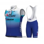 2022 Gilet Coupe Vent Bike Exchange Bleu Manches Courtes et Cuissard