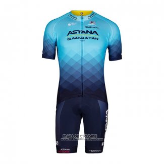 2022 Maillot Cyclisme Astana Bleu Manches Courtes et Cuissard