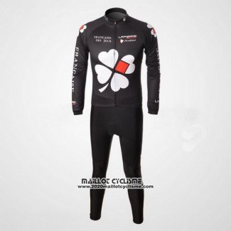 2010 Maillot Ciclismo FDJ Noir Manches Longues et Cuissard