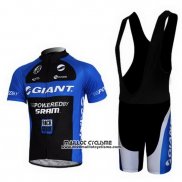 2011 Maillot Ciclismo Giant Bleu et Noir Manches Courtes et Cuissard