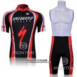 2011 Maillot Ciclismo Specialized Rouge et Noir Manches Courtes et Cuissard