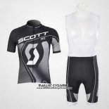 2012 Maillot Ciclismo Scott Noir et Gris Manches Courtes et Cuissard