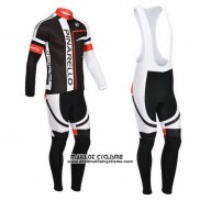 2013 Maillot Ciclismo Pinarello Noir et Rouge Manches Longues et Cuissard