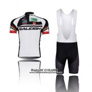 2013 Maillot Ciclismo Raleigh Noir et Blanc Manches Courtes et Cuissard