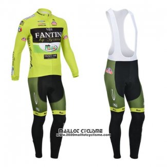 2013 Maillot Ciclismo Vini Fantini Vert et Noir Manches Longues et Cuissard