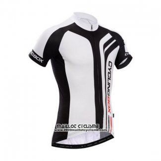 2014 Maillot Ciclismo Fox Cyclingbox Brillant Noir et Blanc Manches Courtes et Cuissard