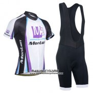 2014 Maillot Ciclismo Monton Blanc et Violet Manches Courtes et Cuissard