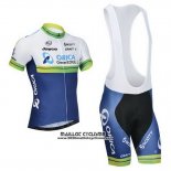 2014 Maillot Ciclismo Orica GreenEDGE Blanc et Bleu Manches Courtes et Cuissard