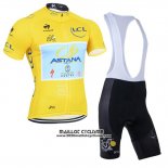 2014 Maillot Ciclismo Tour de France Lider Astana Lider Jaune Manches Courtes et Cuissard