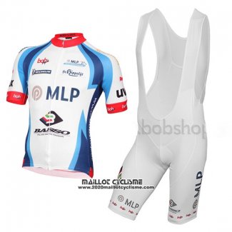 2015 Maillot Ciclismo Mlp Team Bergstrasse Blanc et Bleu Manches Courtes et Cuissard