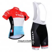 2015 Maillot Ciclismo Trek Factory Racing Factory Racing Blanc Rouge Manches Courtes et Cuissard