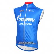 2016 Gilet Coupe-vent Gazprom Rusvelo Colnago Bleu et Blanc