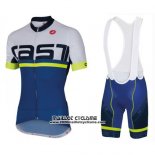 2016 Maillot Ciclismo Castelli Bleu Blanc Manches Courtes et Cuissard