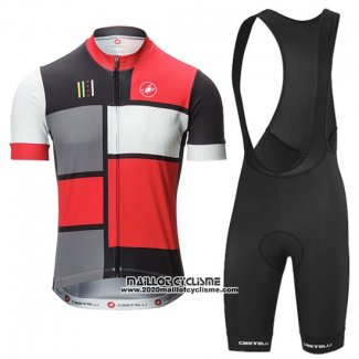 2016 Maillot Ciclismo Castelli Rouge et Noir Manches Courtes et Cuissard