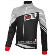 2016 Maillot Ciclismo Nalini Noir et Gris Manches Longues et Cuissard