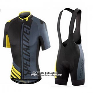 2016 Maillot Ciclismo Specialized Jaune et Gris Manches Courtes et Cuissard