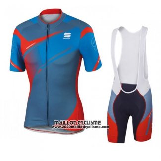 2016 Maillot Ciclismo Sportful Rouge et Bleu Manches Courtes et Cuissard