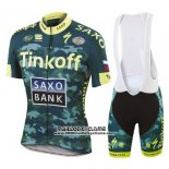 2016 Maillot Ciclismo Tinkoff Saxo Bank Jaune et Vert Manches Courtes et Cuissard