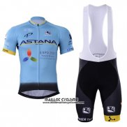 2017 Maillot Ciclismo Astana Bleu Manches Courtes et Cuissard