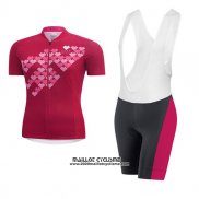 2017 Maillot Ciclismo Femme Gore Bike Wear Rouge Manches Courtes et Cuissard