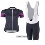 2017 Maillot Ciclismo Femme Scott Noir Manches Courtes et Cuissard