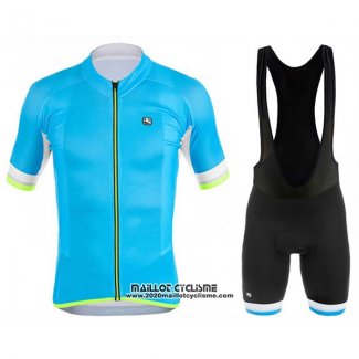 2017 Maillot Ciclismo Giordana Silver Line Azur Manches Courtes et Cuissard
