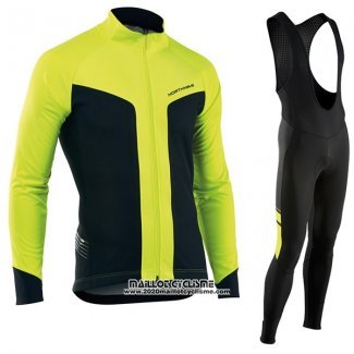 2017 Maillot Ciclismo Nalini Northwave Ml Jaune et Noir Manches Longues et Cuissard