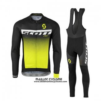 2017 Maillot Ciclismo Scott Jaune et Noir(2) Manches Longues et Cuissard