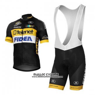 2017 Maillot Ciclismo Telenet Fidea Lions Noir Manches Courtes et Cuissard