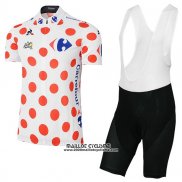 2017 Maillot Ciclismo Tour de France Blanc et Rouge Manches Courtes et Cuissard
