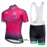 2018 Maillot Ciclismo Astana Rose Manches Courtes et Cuissard