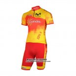 2018 Maillot Ciclismo Espagne Confidis Orange Manches Courtes et Cuissard