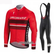 2018 Maillot Ciclismo Specialized Rouge Manches Longues et Cuissard