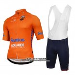 2018 Maillot Ciclismo Tour Down Under Santos Orange Manches Courtes et Cuissard