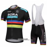 2018 Maillot Ciclismo UCI Mondo Champion Bora Noir Manches Courtes et Cuissard