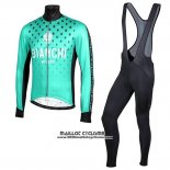 2019 Maillot Ciclismo Bianchi Milano FT Bleu Noir Manches Longues et Cuissard