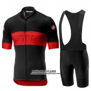 2019 Maillot Ciclismo Castelli Prologo 6 Noir Rouge Manches Courtes et Cuissard